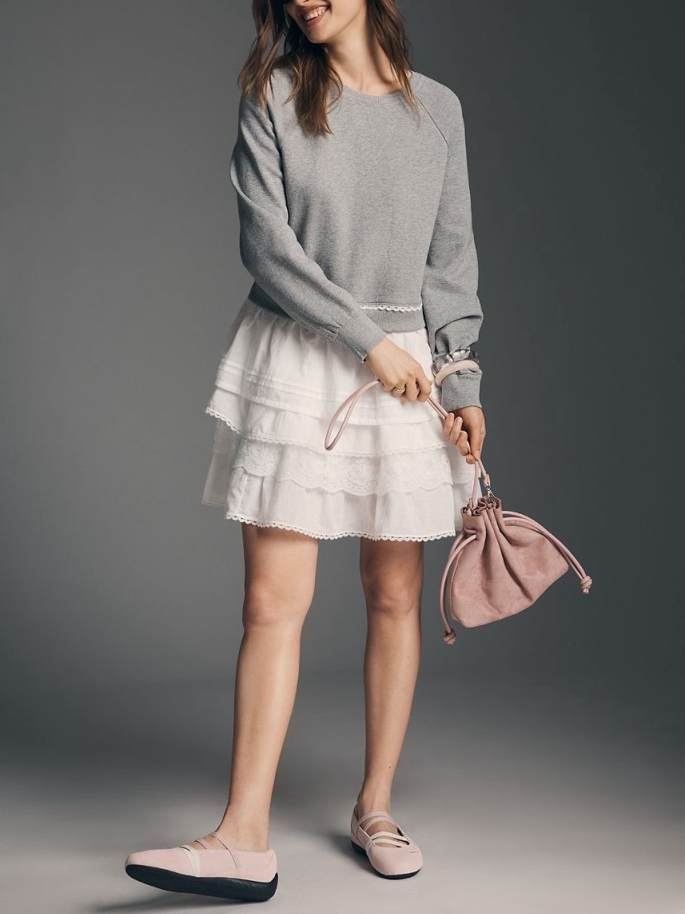 By Anthropologie twofer tiered sweatshirt dress